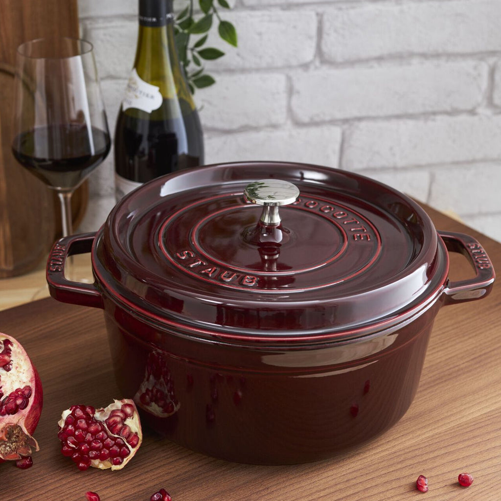 Staub La Cocotte 26cm, rund, Grenadine-Rot, Gusseisen